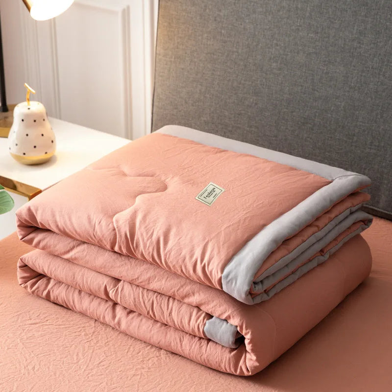 DecorBites™ Cooling Cotton Quilt with Washable Core for Single Bed in Dorm