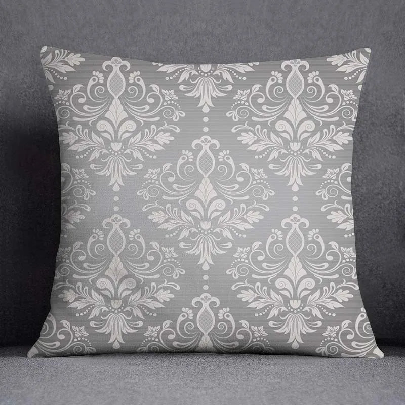 DecorBites™ Geometric Floral Print Lumbar Pillow Case 45X45cm Sofa Cushion Cover