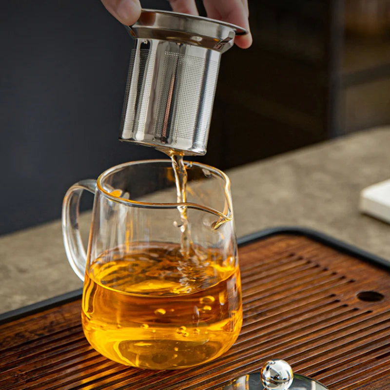 DecorBites™ Glass Teapot: High Quality Heat Resistant Kung Fu Tea Set for Puer Tea & Coffee