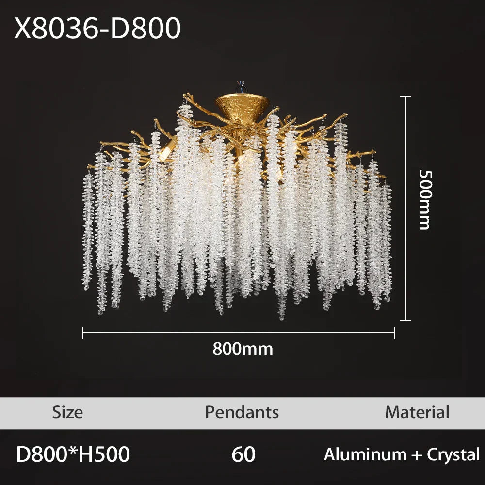 DecorBites™ Branch Crystal LED Ceiling Chandelier in Gold/Black for Dining Room Lobby