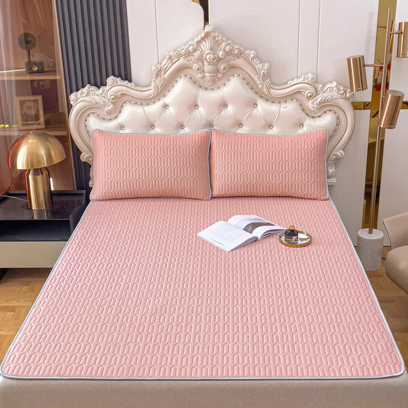 DecorBites™ Cooling Latex Summer Mat Set with Rayon Quilted Sheet & Pillowcase