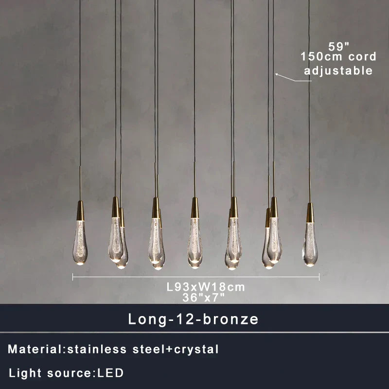 DecorBites™ Brass Crystal Ceiling Pendant Light Luxury Large Home Decor Fixture