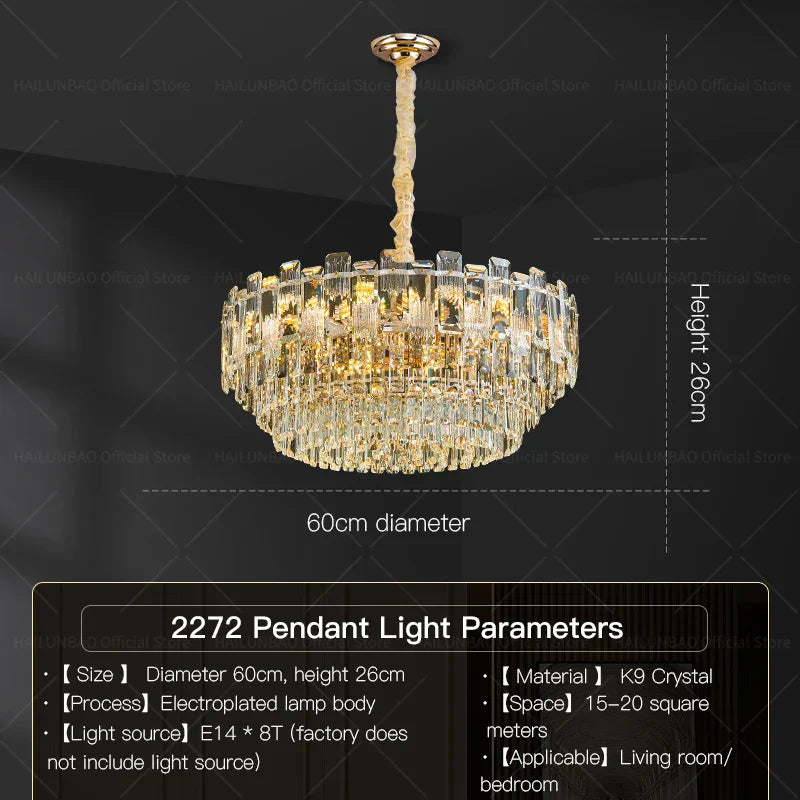 DecorBites™ Crystal Light Chandelier: Luxury European Livingroom Lamp 2024 Collection