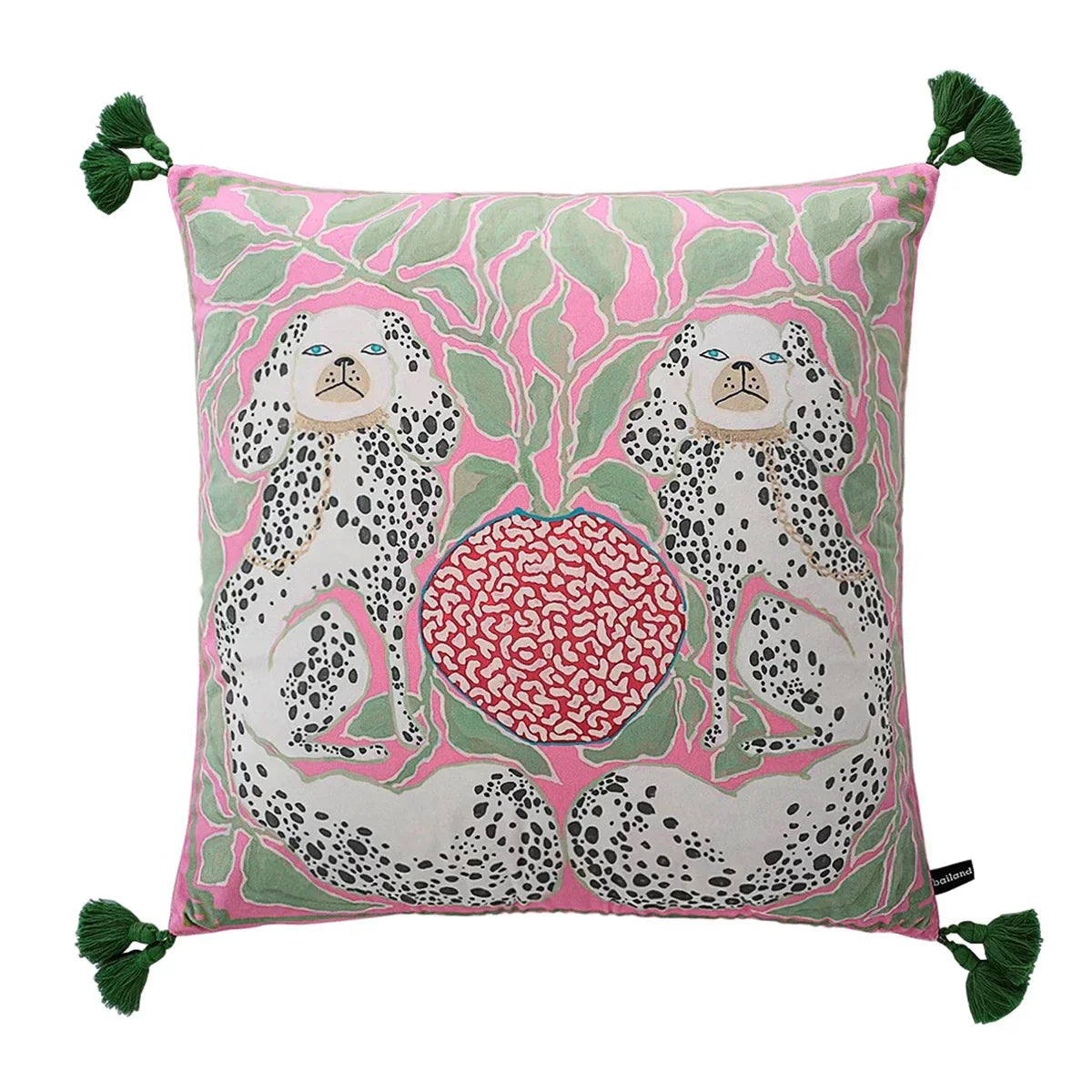 DecorBites™ Handmade Lumbar Pillow Case Lion Dog Floral Decorative Cover