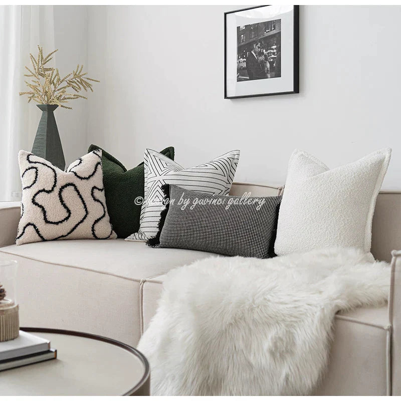 DecorBites™ Cozy Green Handmade Pillow Cover 45x45cm - Nordic Fall Winter Home Decor