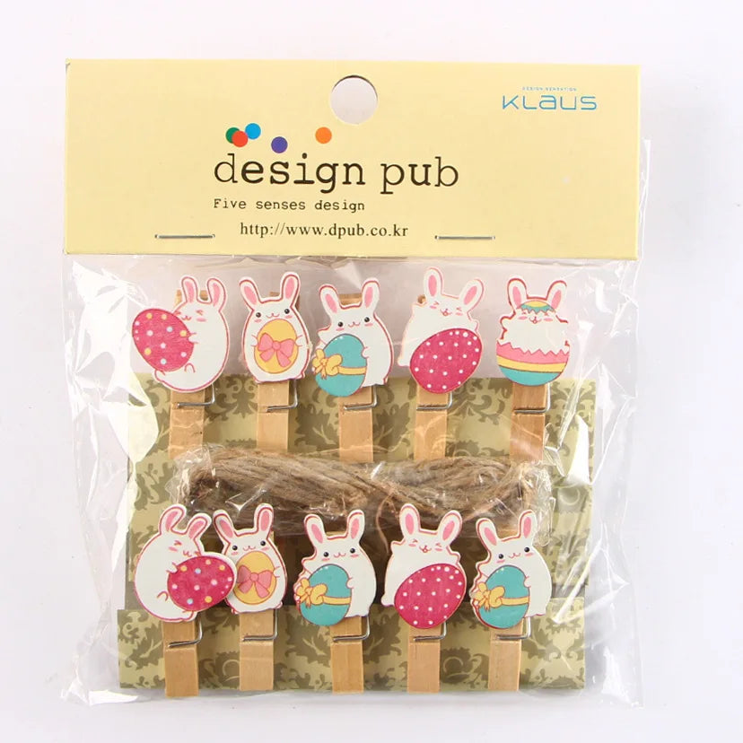 DecorBites™ 50-Piece Mini Wooden Clips for Photos Crafts, 25mm Small Clothespin Decoration