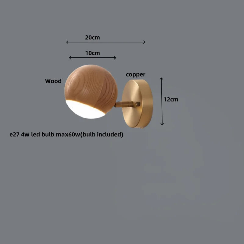 DecorBites™ LED Wood Base Wall Sconce Modern Art Light Fixture for Living Room & Bathroom