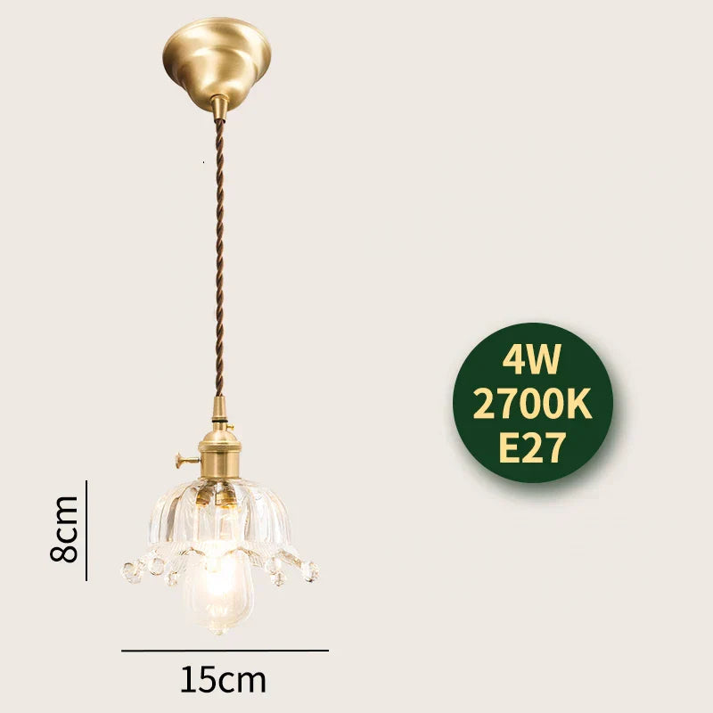 DecorBites™ Glass Lamp LED Pendant Light Fixture with Copper Socket for Nordic Modern Home Decor