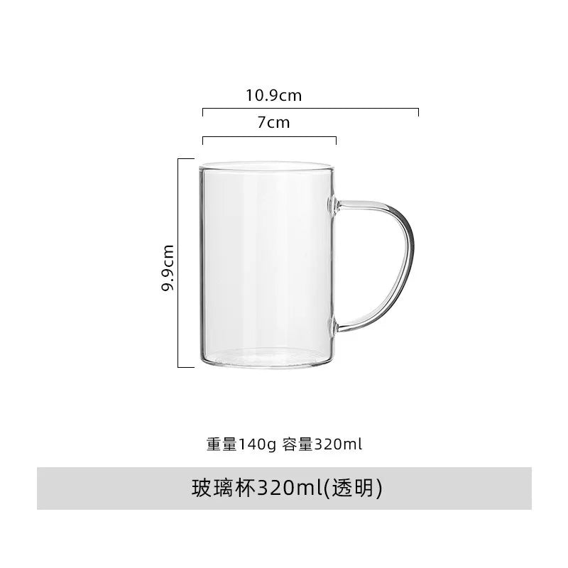 DecorBites™ Heat-Resistant Glass Cup with Handle for Drinks - Home Essential