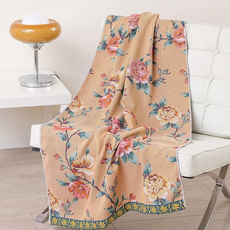 DecorBites™ Boho Cotton Gauze Bath Towel - Quick-Dry & Large Wrap