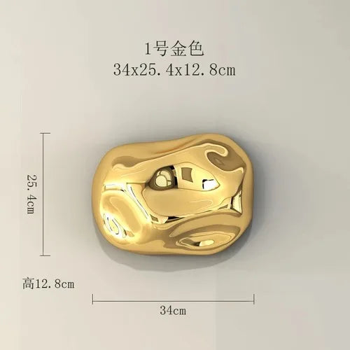 DecorBites™ 3D Gold Stone Wall Hanging Ornaments for Stylish Room Decor