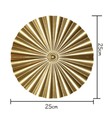 DecorBites™ Geometric Golden Metal Wall Hanging Round Ornaments - Room Decoration Accessories