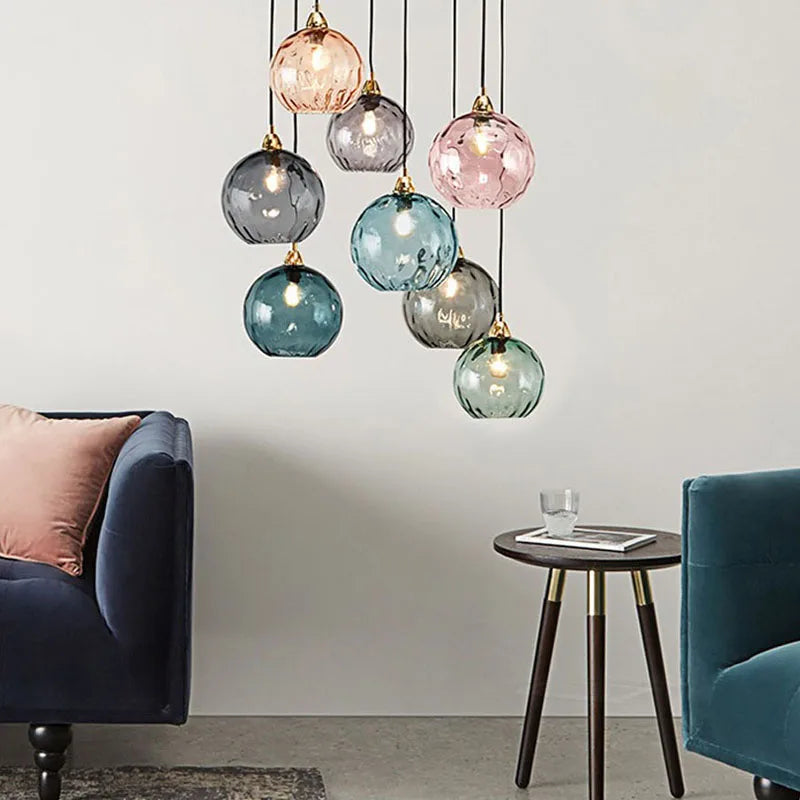 DecorBites™ Glass Ball Lustre Pendant Lights - Modern Kitchen Hanging Fixture