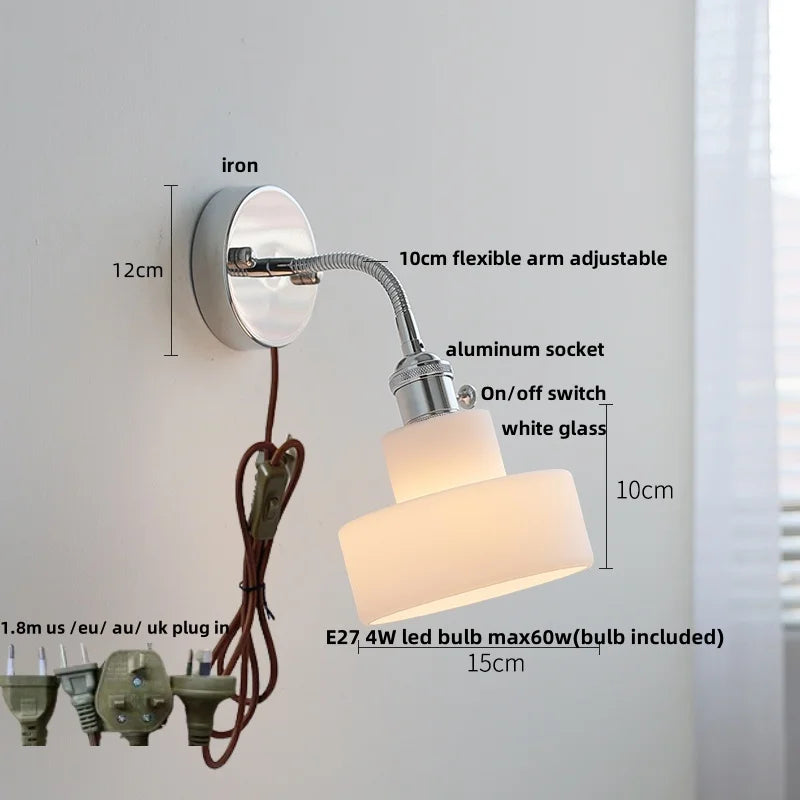 DecorBites™ LED Wall Lamp Sconce with Pull Chain Switch and Flexible Arm