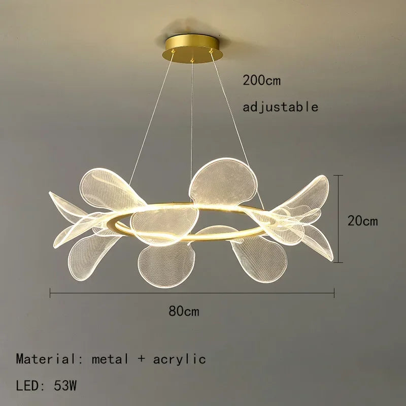 DecorBites™ LED Flower Chandelier: Luxury Acrylic Pendant for Modern Living, Bedroom & Kitchen