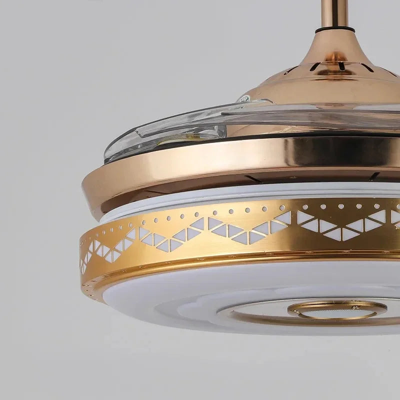 DecorBites™ 42" Gold Bluetooth Ceiling Fan Light with Remote & RGB Color Control