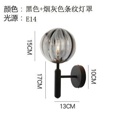 DecorBites™ Glass Ball LED Wall Lamp Modern Bedroom Beside Light Fixture