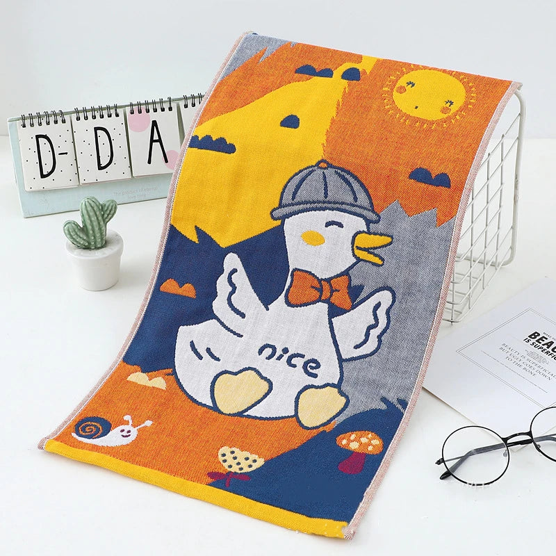 DecorBites™ Cat Gauze Hand Towels - Set of 4 | 100% Cotton, 35*40cm | Bathroom & Kitchen Essentials