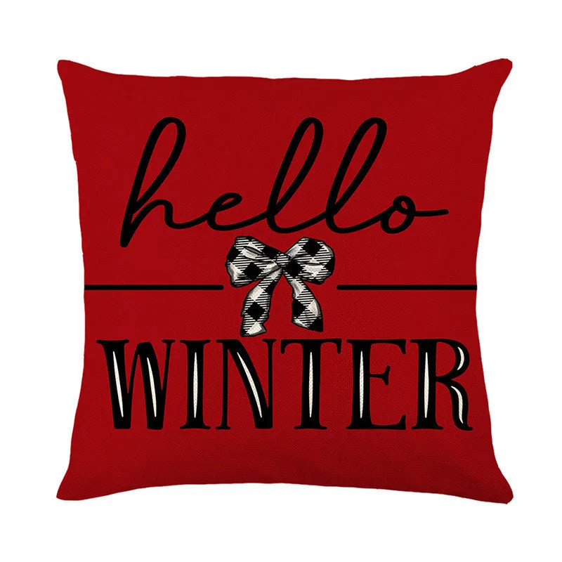 DecorBites™ Christmas Santa Claus Linen Pillowcase - Sofa Cushion Cover, Decorative Living Room Pillow Cover