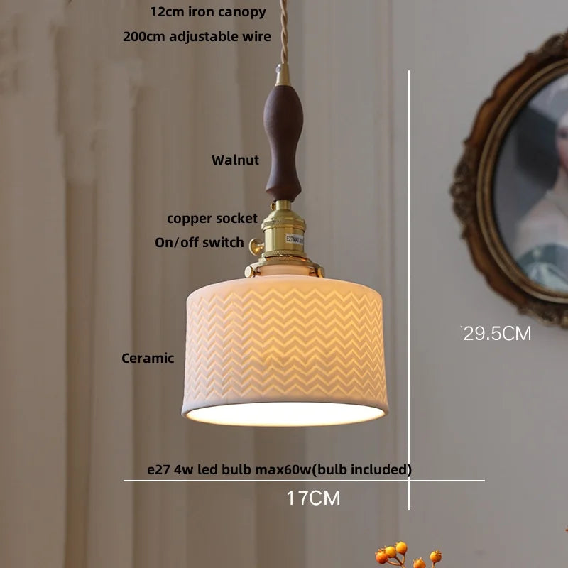 DecorBites™ LED Pendant Lamp Modern Style Home Lighting Living Room Study Bar White Flower Ceramic