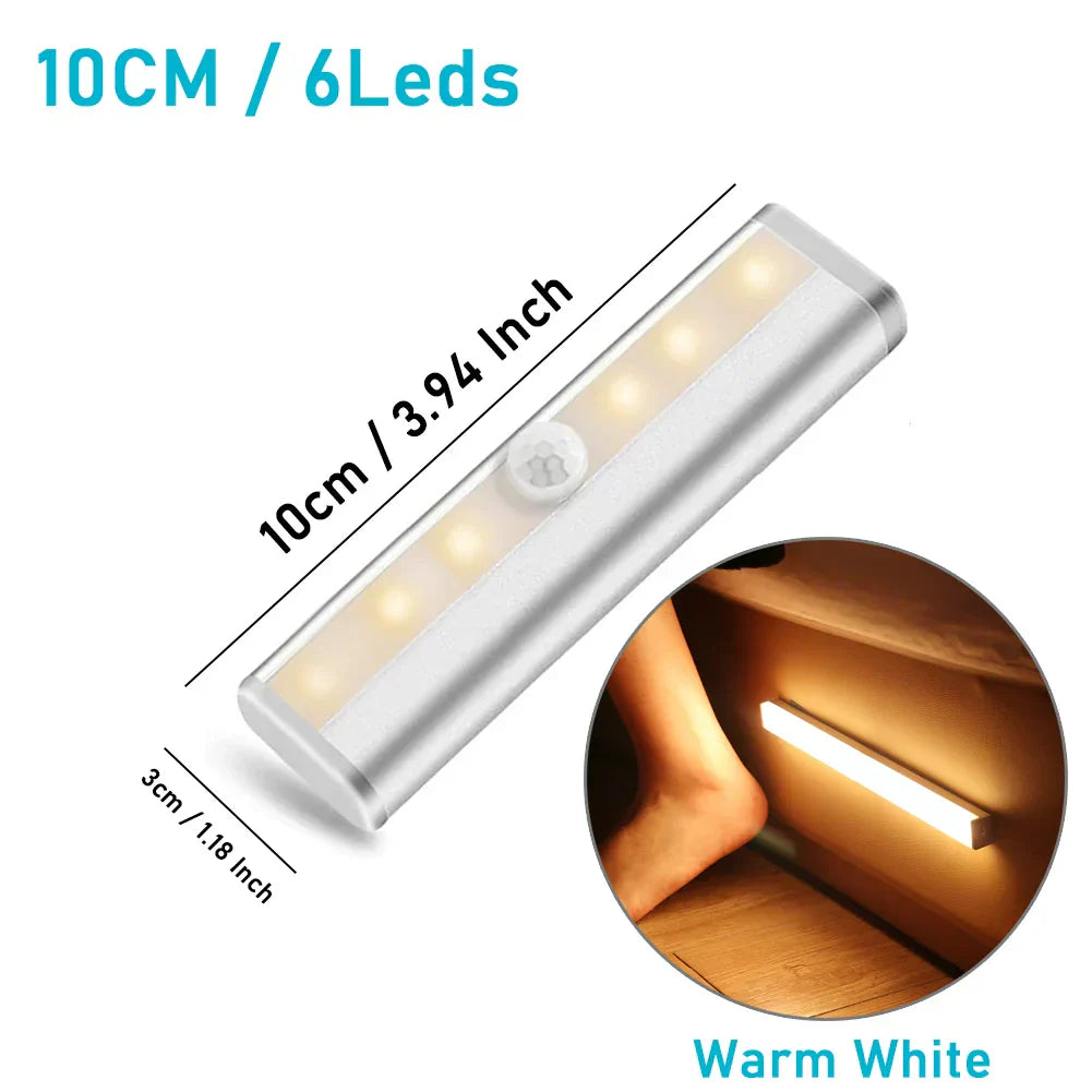 DecorBites™ LED Motion Sensor Night Light for Cabinets Wardrobe Bedroom - 6/10 LEDs