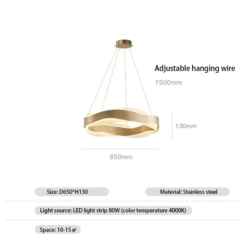 DecorBites™ Black Circle Chandelier Luxury Pendant Light for Home Decor