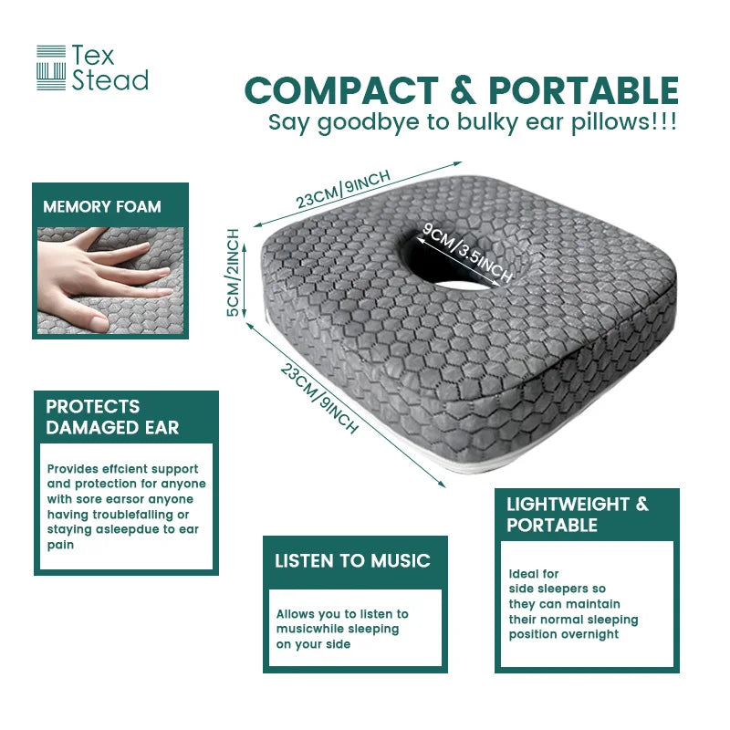 DecorBites™ Ear Guard Pillow: Side Sleeper's Solution for CNH, O-Shaped Support Pillow