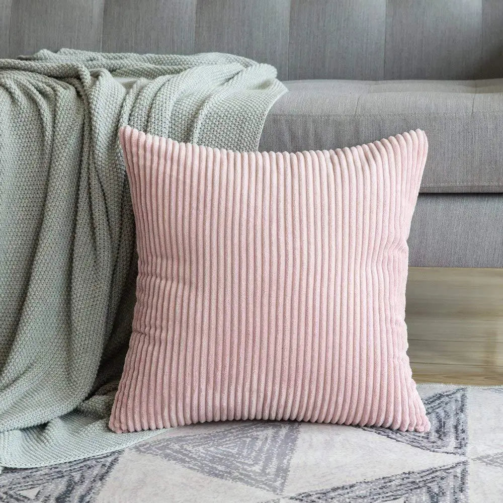 DecorBites™ Corduroy Striped Cushion Cover 30-60cm Soft Comfortable Throw Pillow Case Home Decor