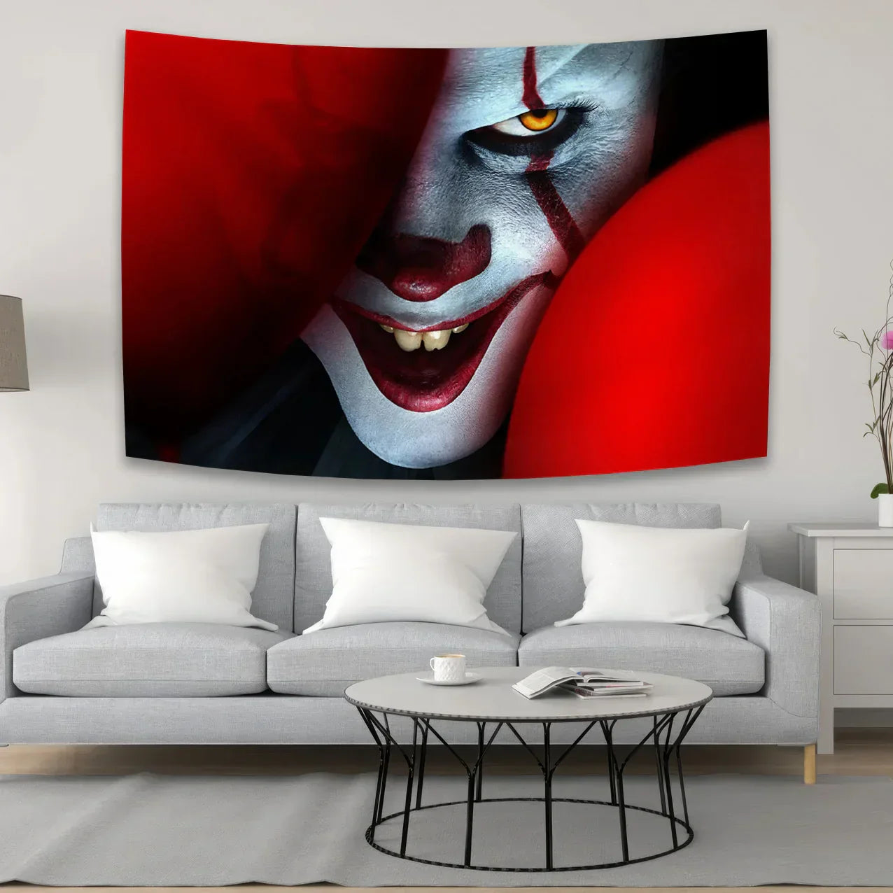 DecorBites™ Halloween Psychedelic Tapestry Curtains for Horror Movie Home Decoration
