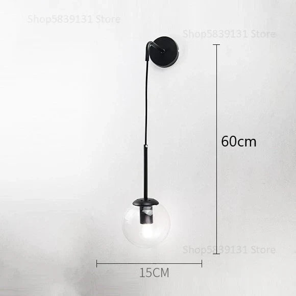 DecorBites™ Glass Ball Wall Lamp: Nordic Modern LED Lighting for Living Room, Bedroom, and Corridor