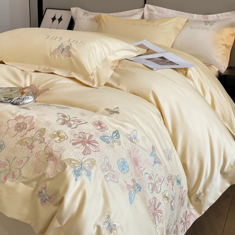DecorBites™ Chic Embroidered Cotton Bedding Set for Luxurious Home Décor
