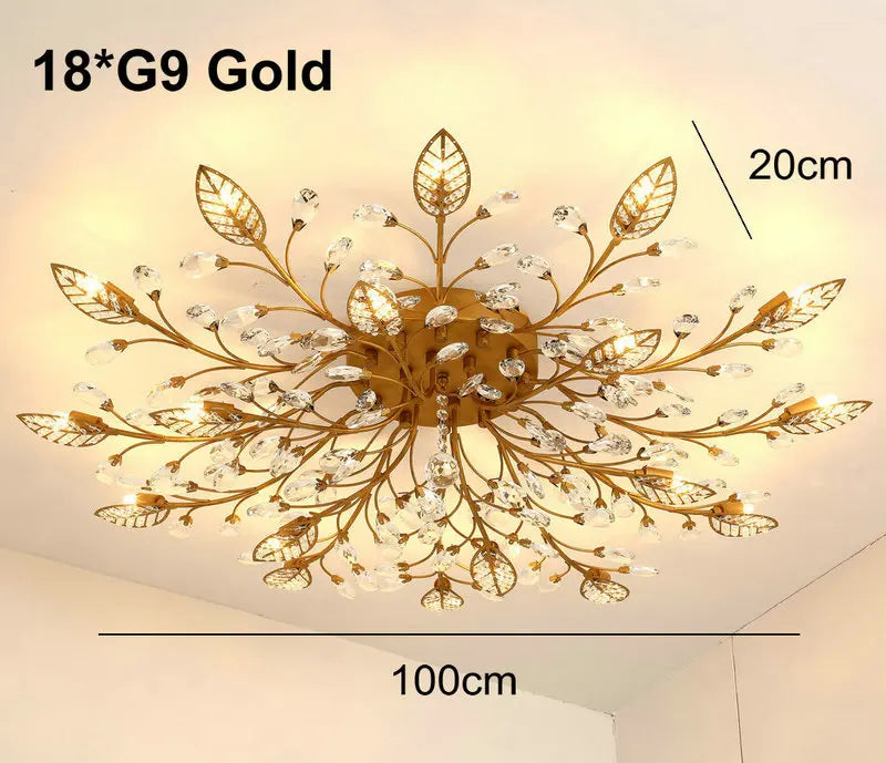 DecorBites™ Crystal Ceiling Chandelier for Living Room Bedroom Kitchen Indoor LED Lighting
