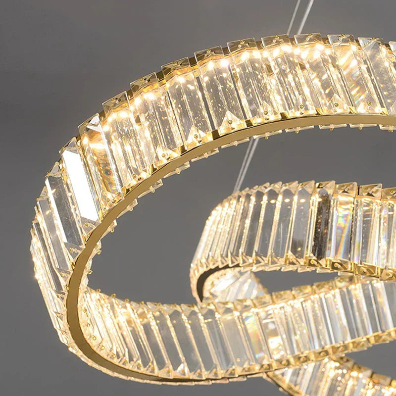 DecorBites™ Crystal Chandelier Pendant Lamp for Modern Home Dining Room Living Room Lighting
