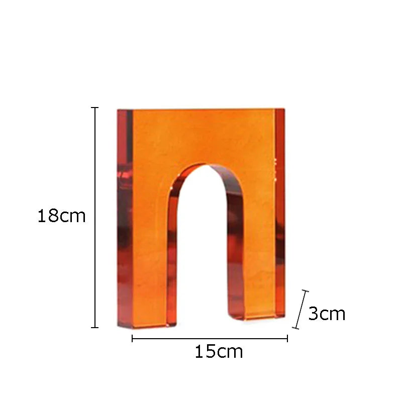DecorBites™ Geometric Crystal Arch Glass Sculpture Desk Decoration Ornament