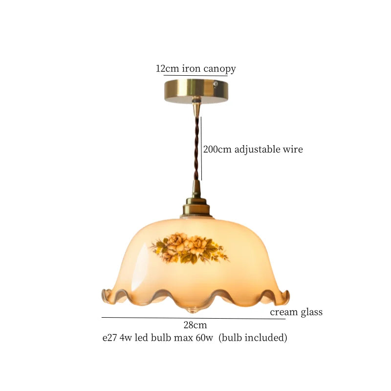 DecorBites™ Green Glass LED Pendant Lamp for Living & Dining Room Decor