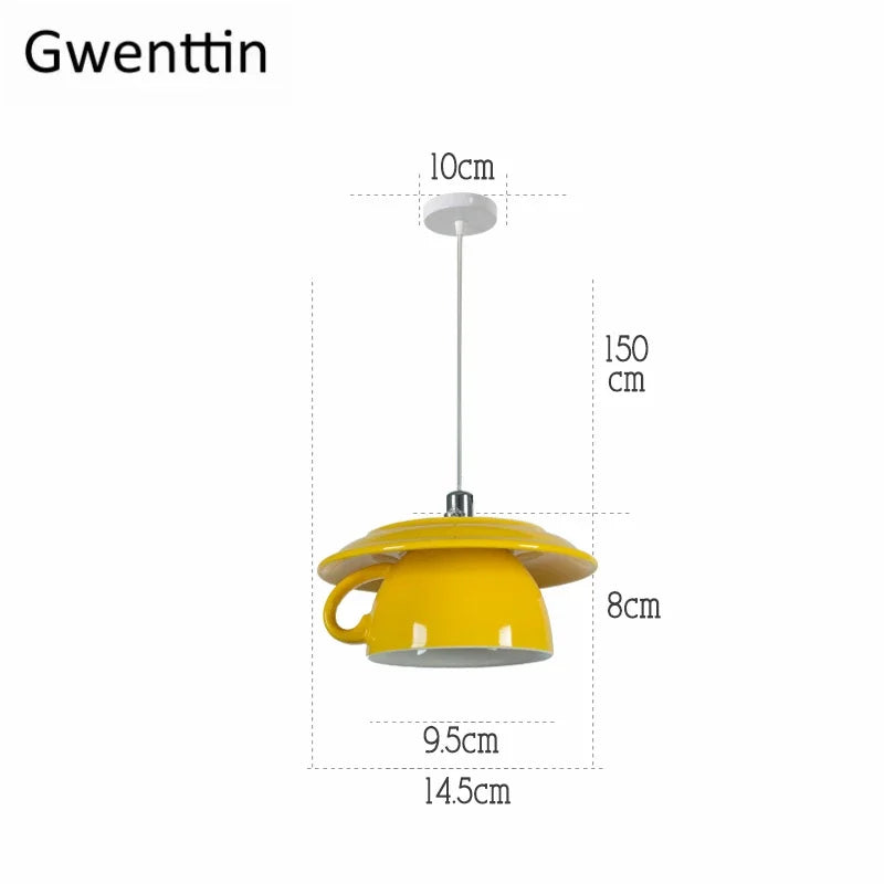 DecorBites™ Ceramic Cup Pendant Lights Ceiling Chandeliers Modern Hanging Lamp