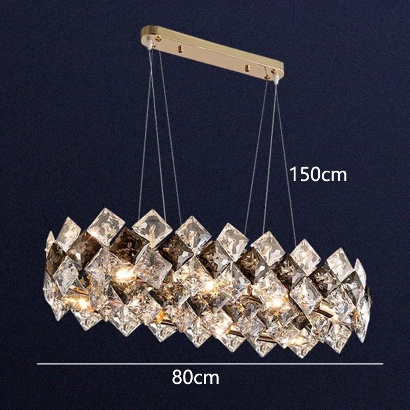 DecorBites™ Crystal Chandelier for Living & Dining Room, Luxury Ceiling Light Fixture