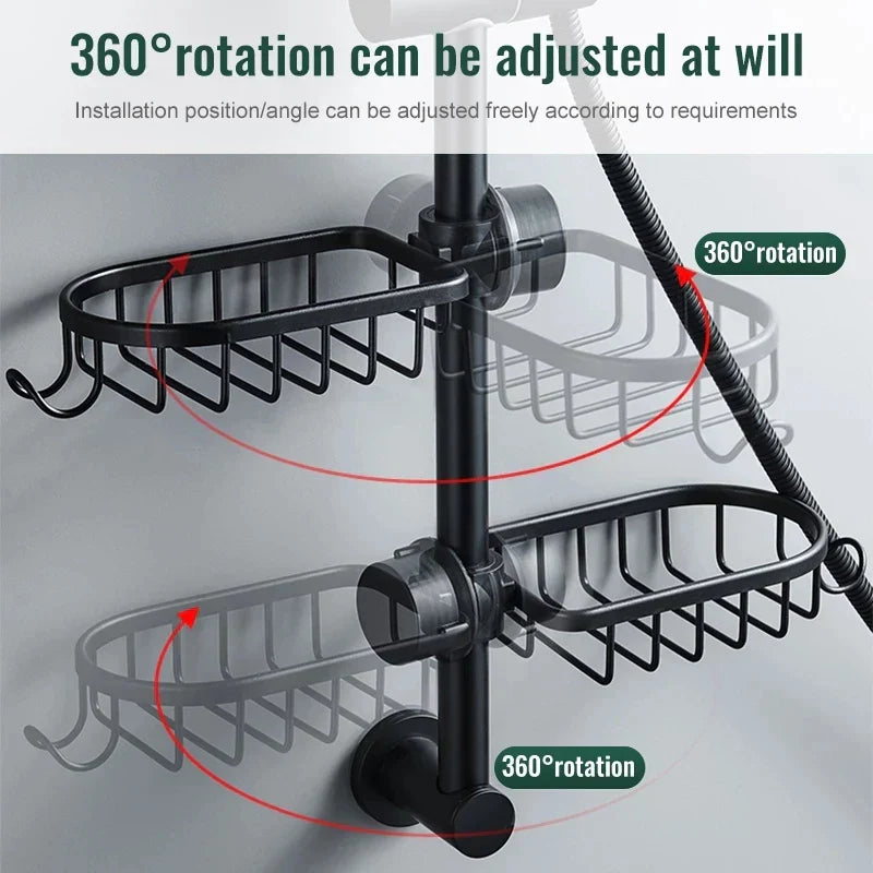 Adjustable Shower Caddy Bathroom and Kitchen Organizer by DecorBites™