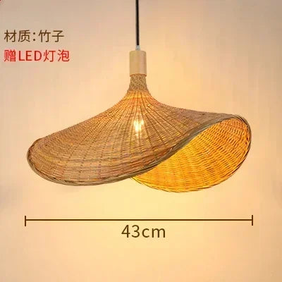 DecorBites™ Bamboo Weave Pendant Lamp 30cm - Chinese Style Decor Lighting Fixtures