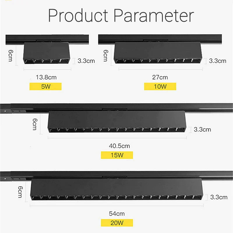 DecorBites™ LED Track Light 10/20W COB Adjustable Grille Spot Lamp Linear Fill Rail Lighting