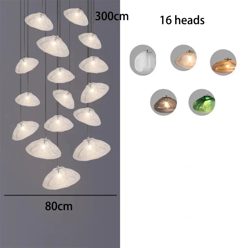 DecorBites™ Crystal Chandelier Stair Pendant Lamp | Modern Living Room Lighting Fixture