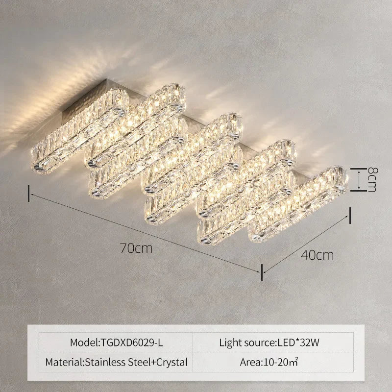 DecorBites™ Crystal Chandelier Lights for Living Dining Bedroom LED Dimmable Lustre Lighting