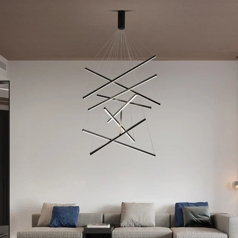 DecorBites™ Aluminum Ceiling Chandelier with Changeable LED Shape for Stairway and Living Room