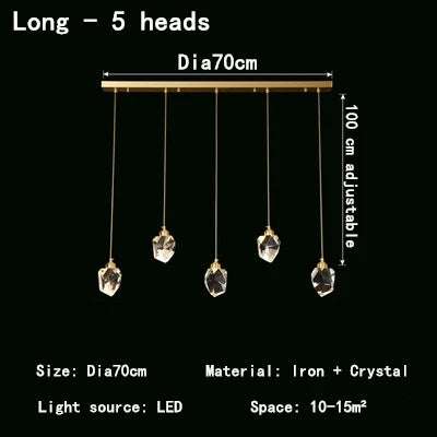 DecorBites™ Crystal Chandelier LED Pendant Lights for Modern Nordic Home Decor