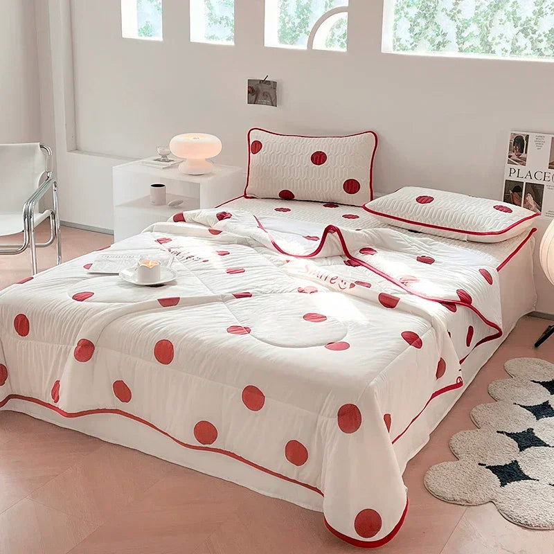 DecorBites™ Cool Summer Blanket Set with Latex Bed Mat - Lightweight Breathable Comforter Bedding