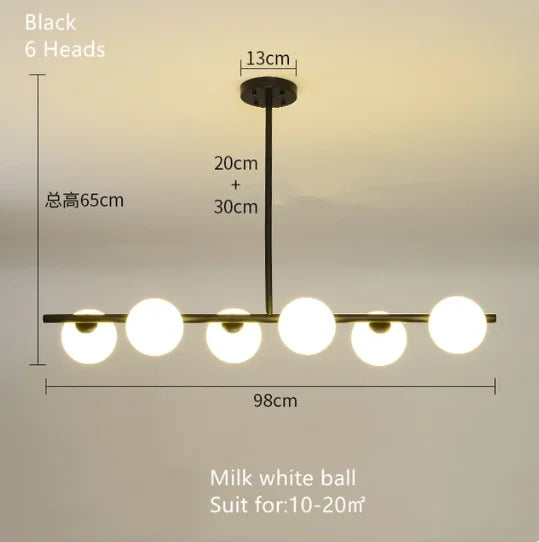 DecorBites™ Gold Glass Ball LED Pendant Light for Kitchen Dining Room Lighting