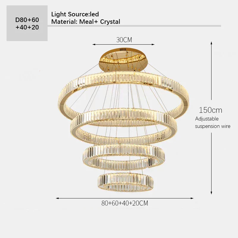 DecorBites™ Crystal Ceiling Pendant Chandelier for Luxe Room Decor