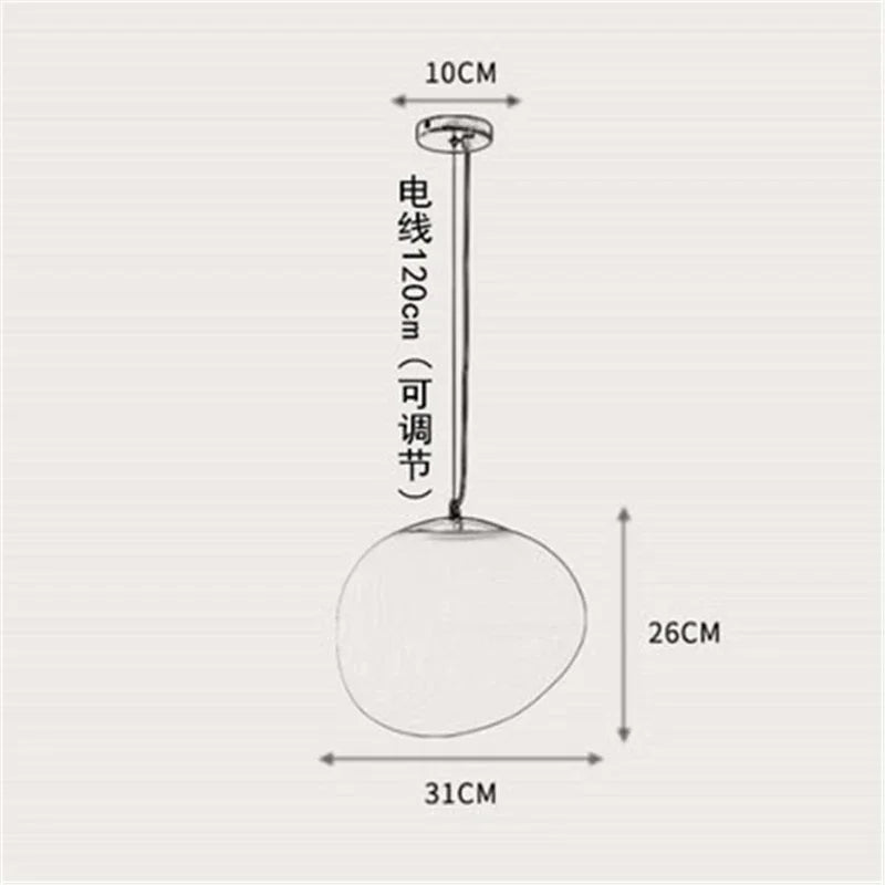 DecorBites™ Gregg Glass Pendant Light: Stylish LED Hanging Lamp for Dining Kitchen LOFT.