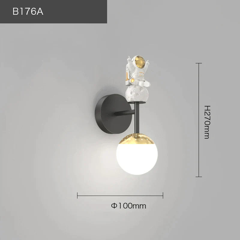 DecorBites™ Kids Astronaut Wall Lamp: Modern Space Theme Bedroom Light Fixture