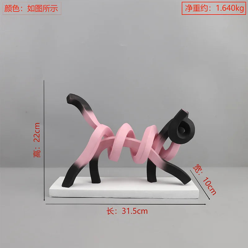 DecorBites™ Abstract Cat Sculpture: Resin Handicrafts for Children's Room Decor